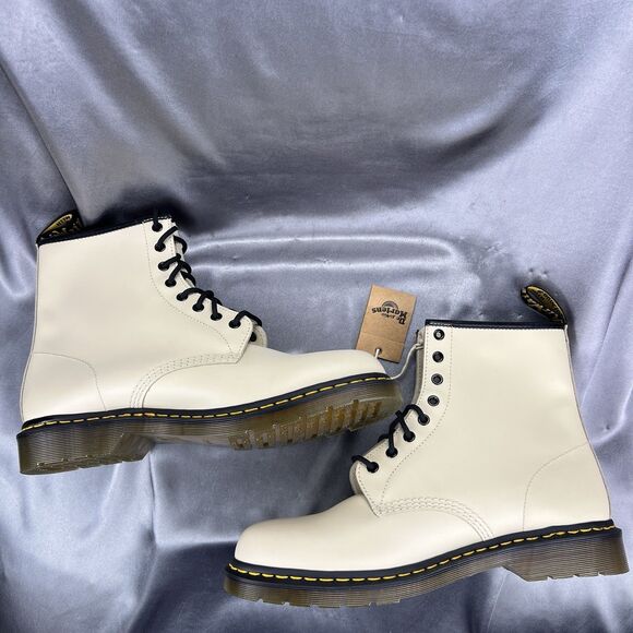 DR. Martens 1460‎ Boots Men's 14 Cream Combat Smooth Leather 31008 90's Grunge - Picture 13 of 17
